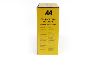 A black AA compact tyre inflator.