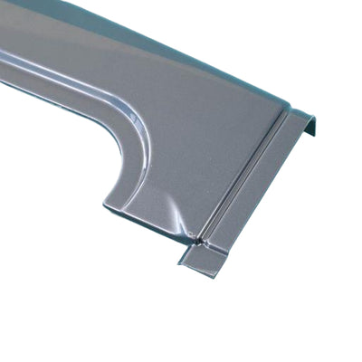A grey Roller Team Autoroller 747 motorhome offside rear garage skirt.