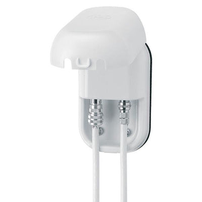 White satellite socket on white background