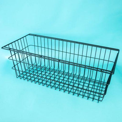 A black wire Dethleffs pull out basket with two black runners.