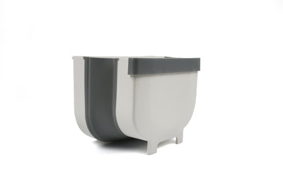 Small Collapsible Waste Bin - White/Grey