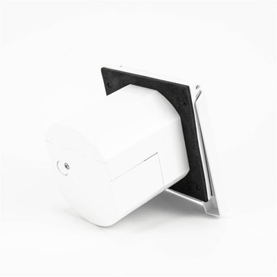 A white Dethleffs motorhome 230V Inlet Socket.