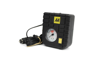 A black AA compact tyre inflator.