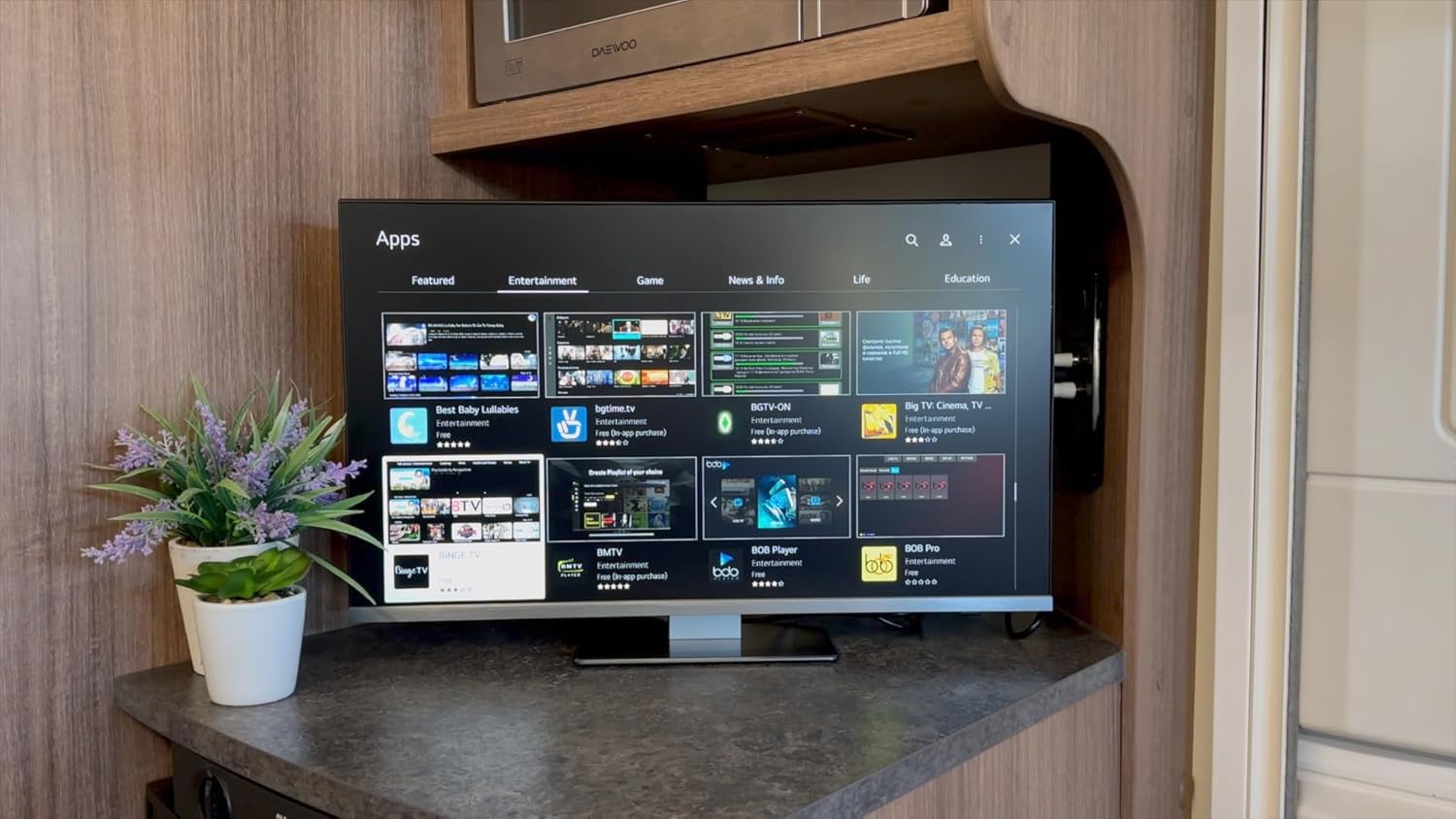 Falcon 22" Slim Bezel WebOS Multi-Voltage Smart TV HD Satellite & Cable Tuner WIFI Lan