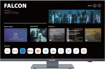 Falcon 22" Slim Bezel WebOS Multi-Voltage Smart TV HD Satellite & Cable Tuner WIFI Lan