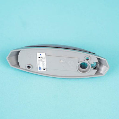 A red Dethleffs motorhome nearside side marker light.