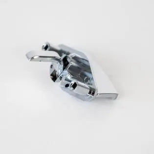 A silver Elddis motorhome internal locker catch.