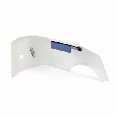 A white Roller Team Zefiro motorhome offside corner bumper pod.