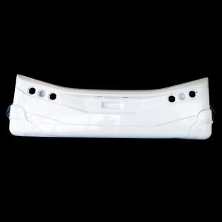 A white Dethleffs Trend motorhome rear bumper.