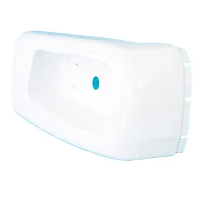 A white Elddis Autoquest motorhome offside corner bumper.