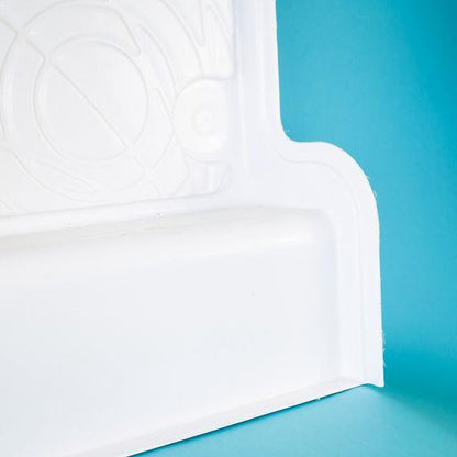 Close-up of Roller Team shower tray for motorhome