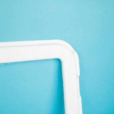 A white 400mm x 400mm Auto-Trail Tribute motorhome roof gasket.
