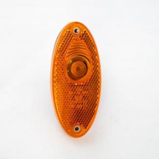 An orange Dethleffs motorhome side marker light.