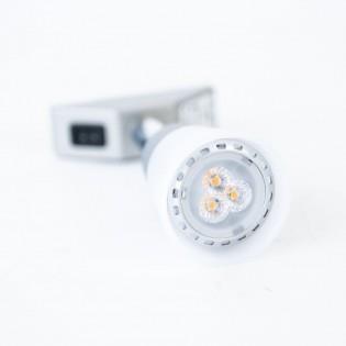 A white Dethleffs and Sunlight motorhome spot light.