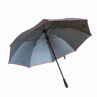Grey umbrella by Dethleffs motorhome