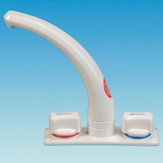 White Mixer Tap, Long Outlet