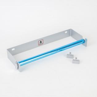A brushed stainless steel Sunlight motorhome kitchen roll holder.