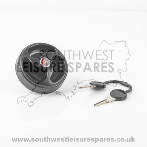 Black Lockable Water Tank Filler Cap Vented c/w Keys Caravan Motorhome ES2150