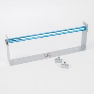 A brushed stainless steel Sunlight motorhome kitchen roll holder.