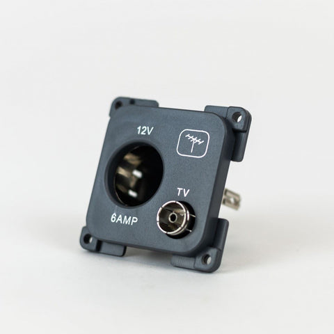 C-line 12v + TV socket grey