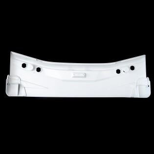 A white Dethleffs Trend motorhome rear bumper.