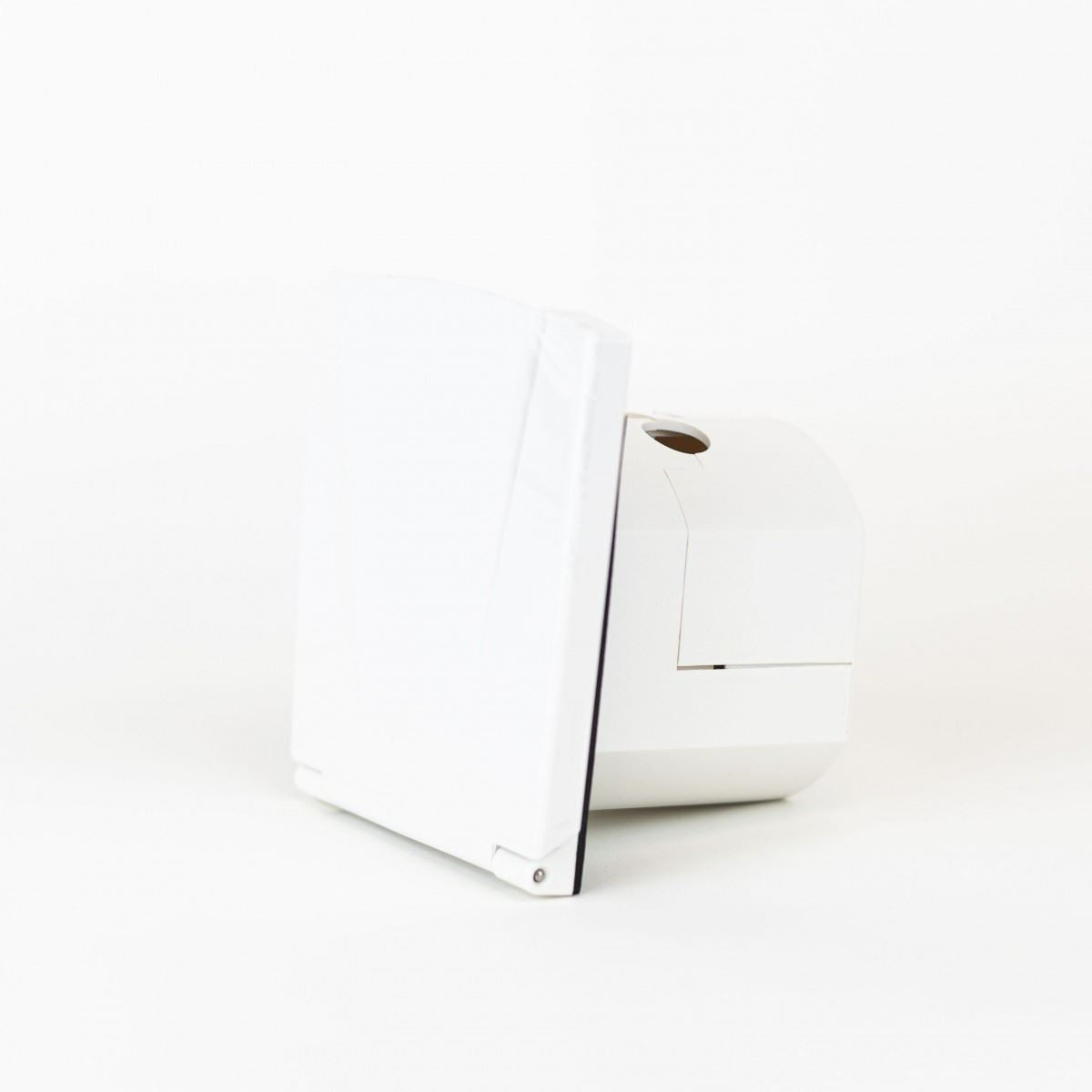 White flush fitting mains inlet