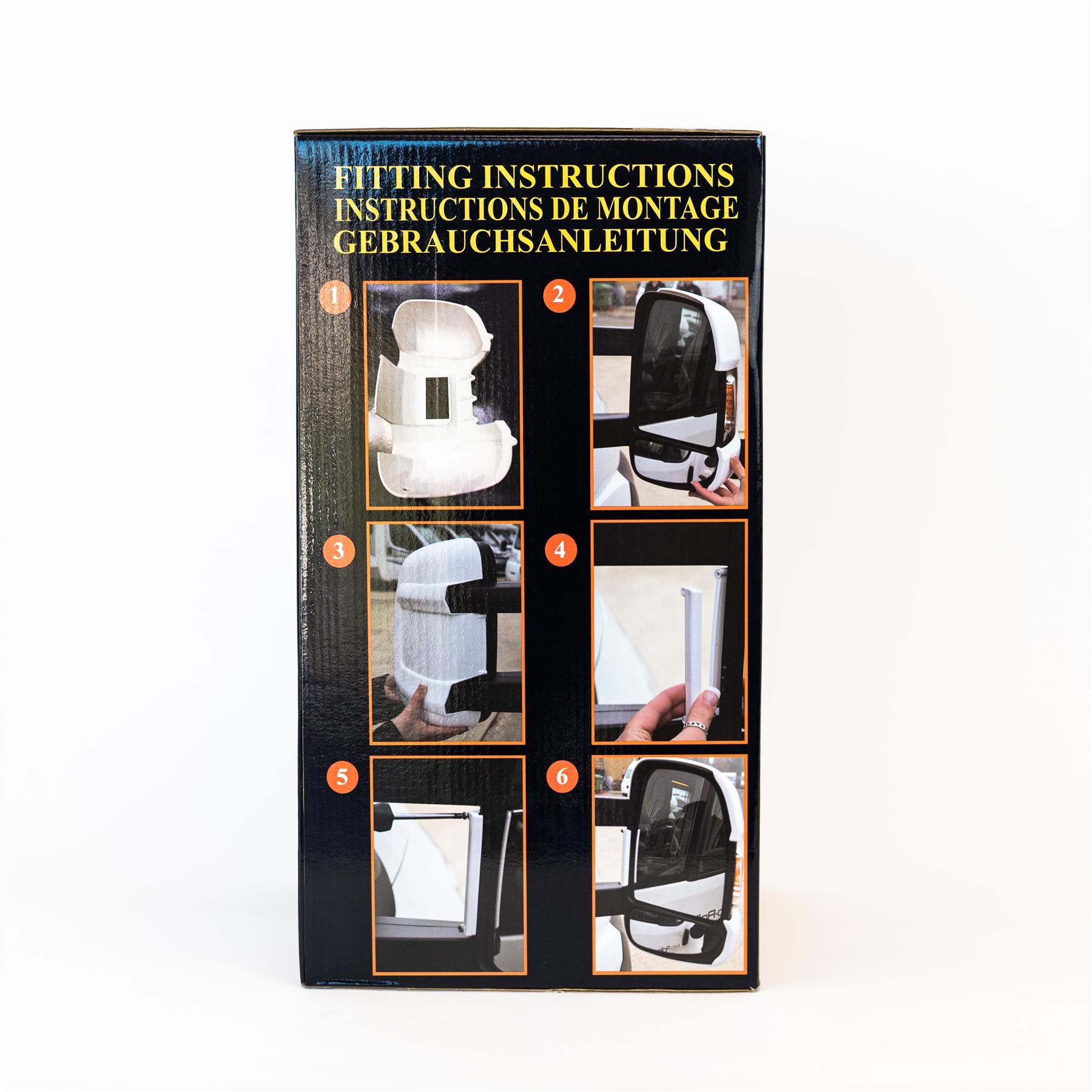 Milenco Motorhome ShortArm Mirror Protectors in White Southwest