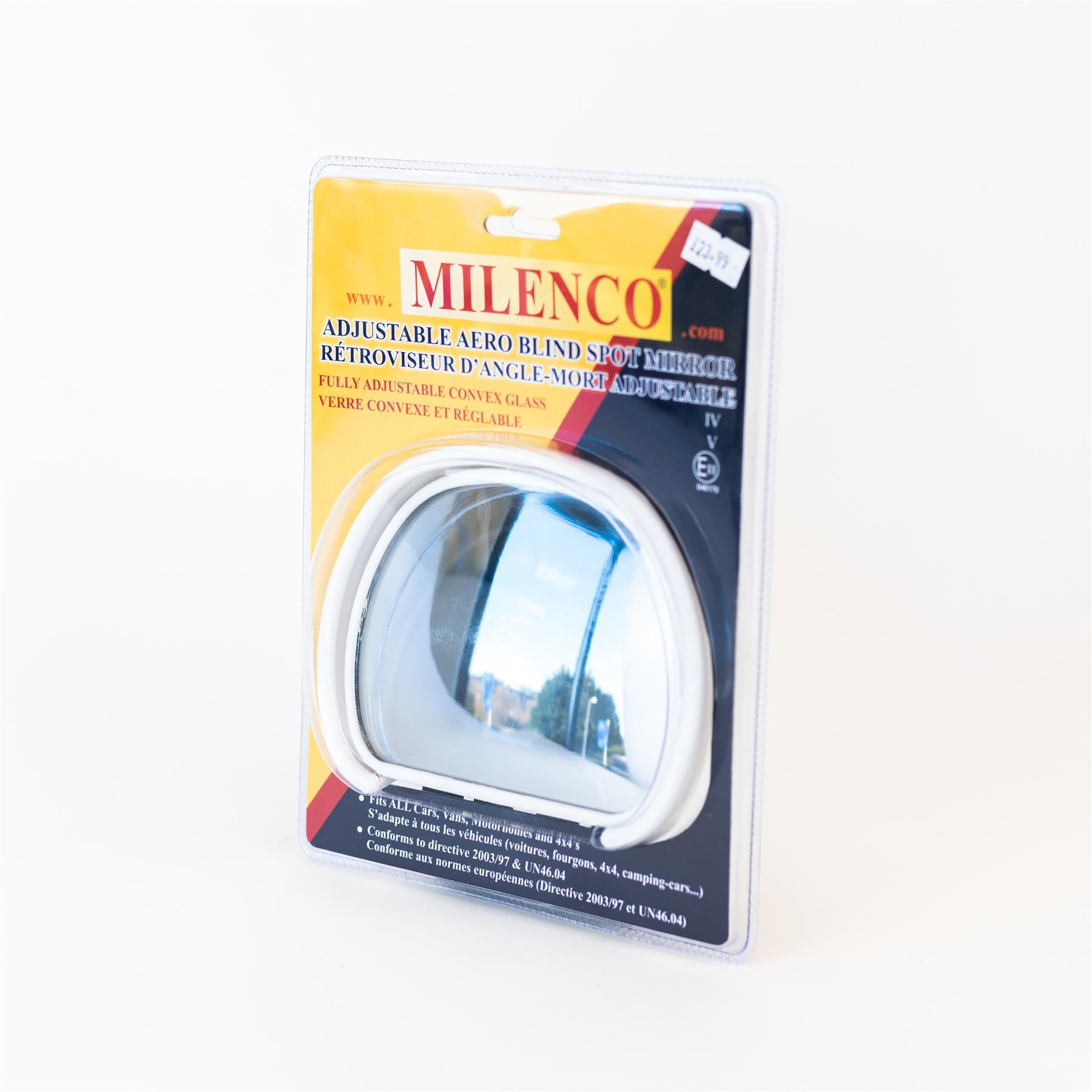 Milenco Aero Adjustable Blind Spot Mirror (white)